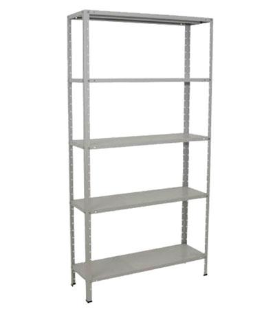 Estante de Aço padrão cinza 5 bandejas, 30 cm de profundidade